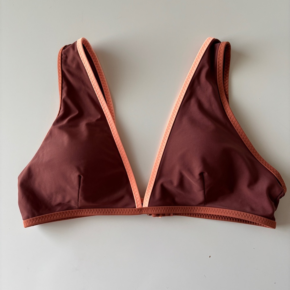 Aerie Brown and Pink Bikini Top, Size XL, NWT